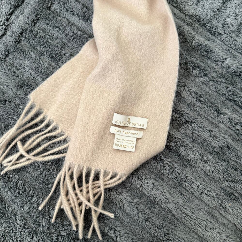 House of Bruar | Cashmere Beige Soft Casual Outdoors Winter Scarf Minimalist - Picture 3 of 7